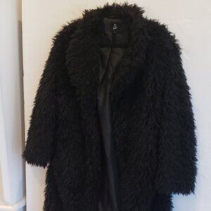 Women's Fluffy Faux Fur Coat by Art Class  Size Large
